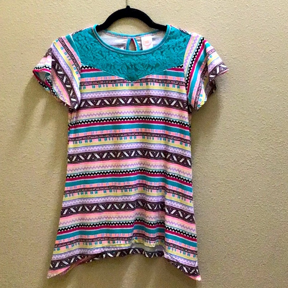 Girls colorful tunic top sz L (10/12)